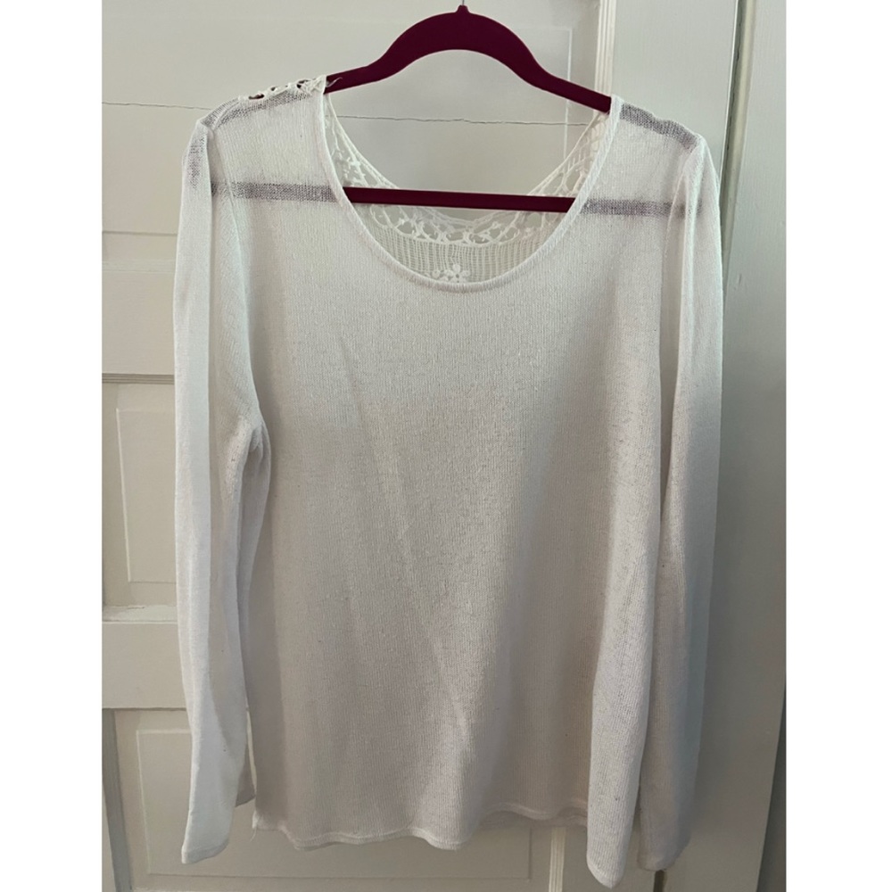 H&M White Long Sleeve Shirt | Size Medium
